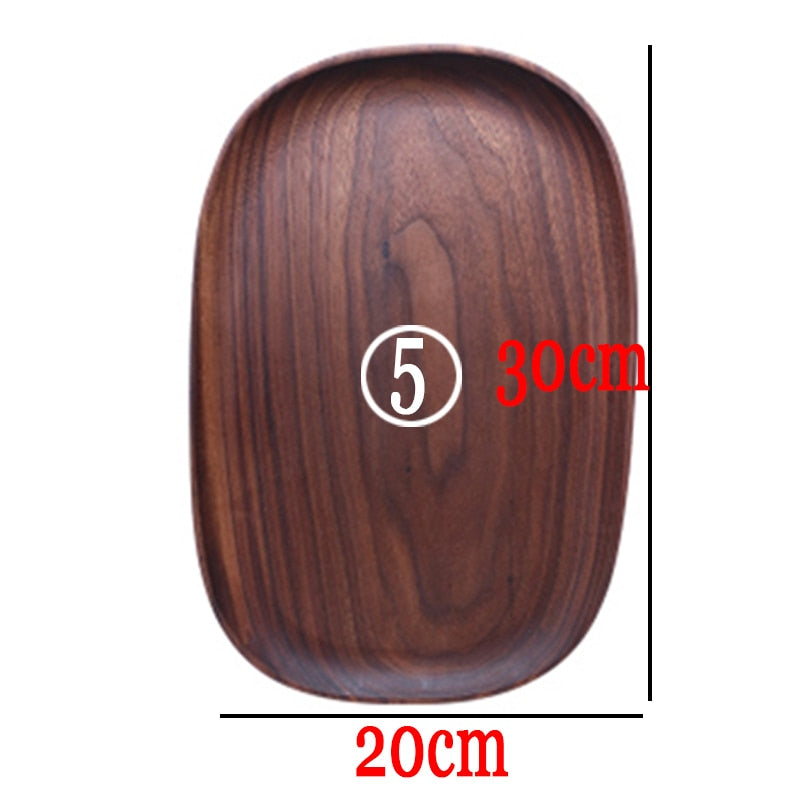 Whole Wood lovesickness Wood Irregular Oval Solid Wood Pan Plate Fruit Dishes Saucer Tea Tray Dessert Dinner Plate Tableware Set