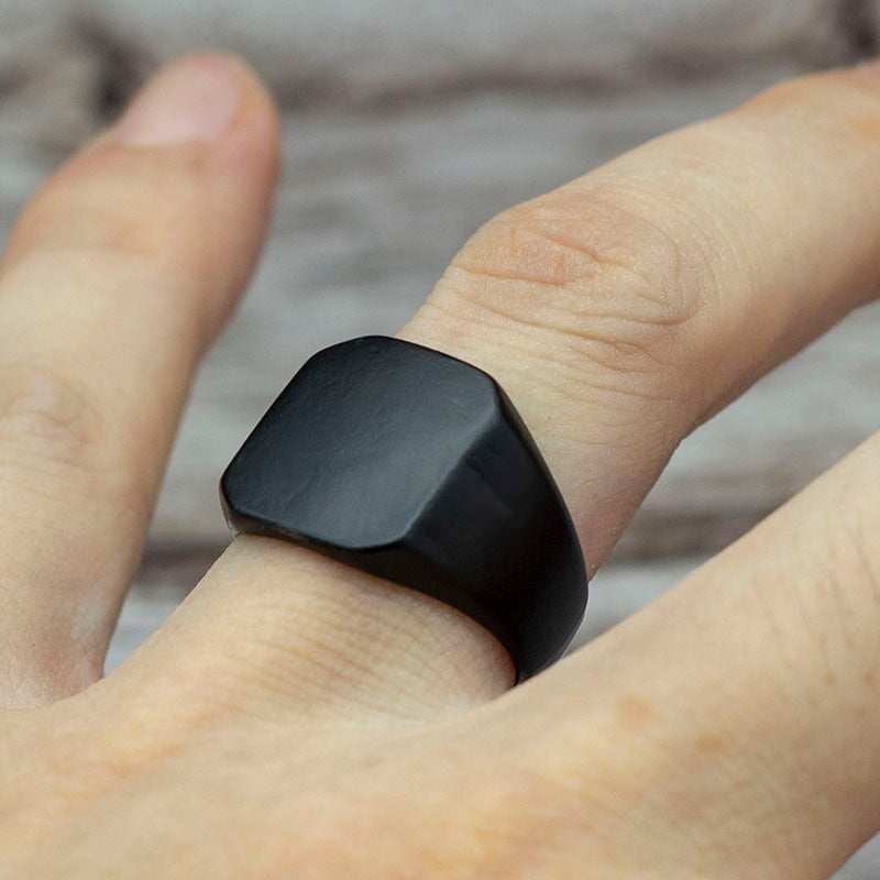 2020 Fashion Simple Style Black Square Ring Classic Ring Wedding Engagement Jewelry