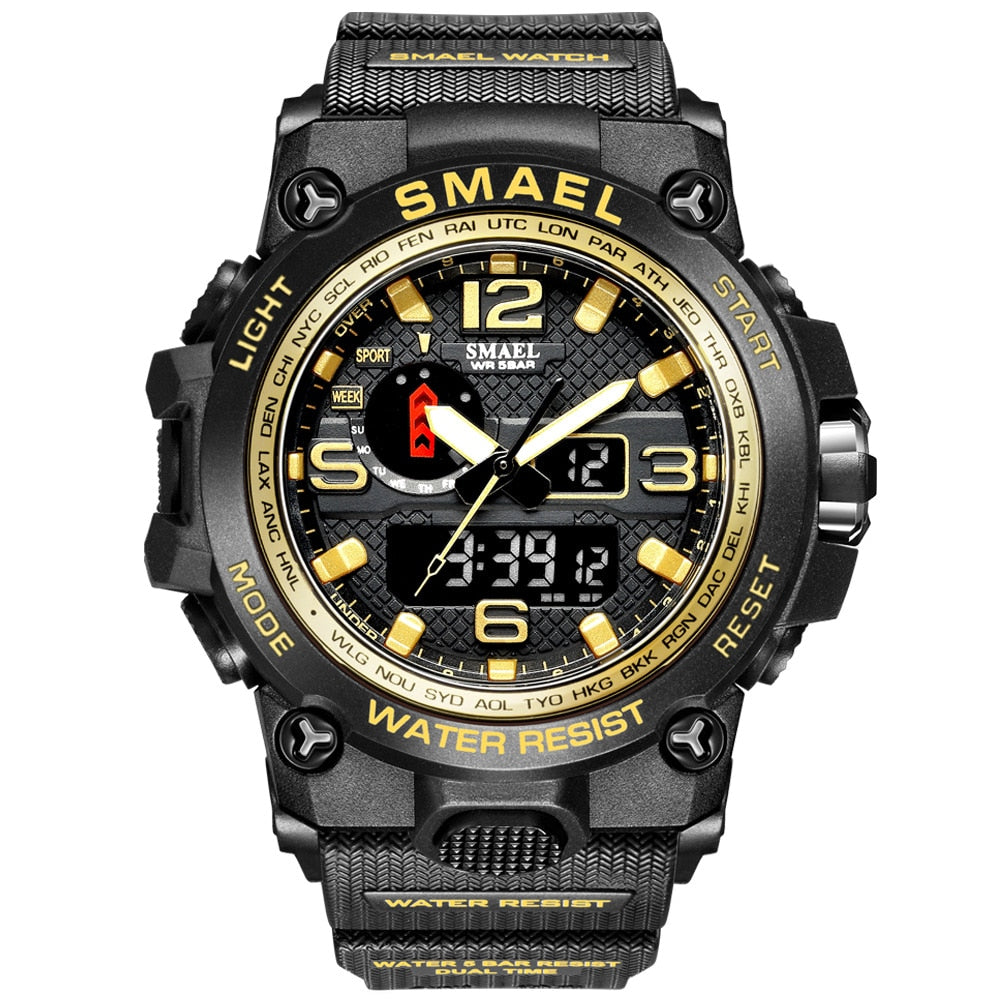 SMAEL1545D Sport Watch For Men Army LED Waterproof Watches Men's Top Luxury Brand Digital Quartz WristWatch Male wrist Stopwatch