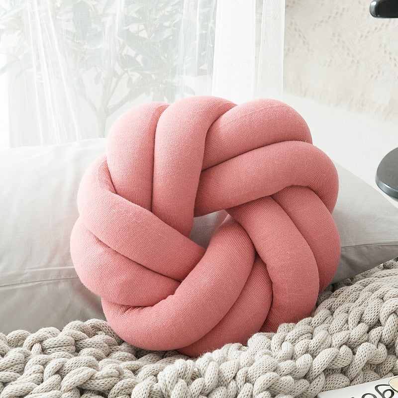 Regina Cotton DIY Hand Knot Back Cushions Cozy Car Lumbar Pillow Home Decorative Sofa Seat Cushion Soft Office Hand Rest Pillows