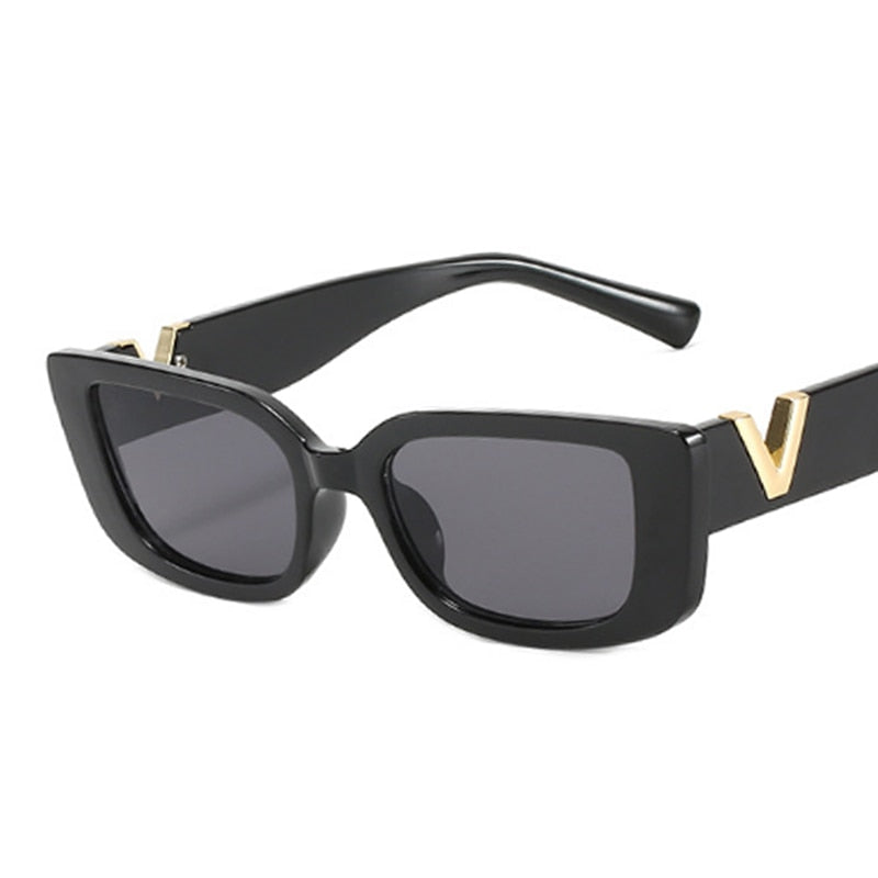 Retro Rectangle Sunglasses Women Brand Designer Vintage Small Frame Sun Glasses Ladies Classic Black Square Oculos De Sol