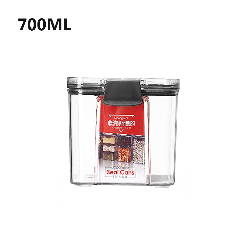Storage Container Plastic Transparent Box Multigrain Cereal Containers Airtight Pantry Pasta Kitchen With Lid Food Sealed Cans