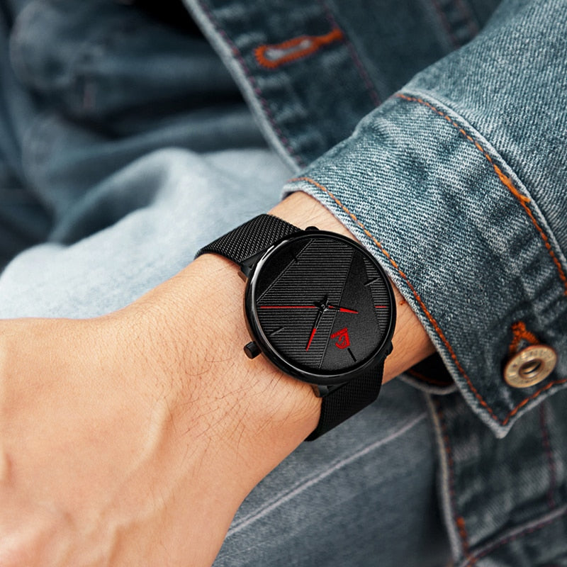reloj hombre Watches Mens 2022 Minimalist Men's Fashion Ultra-thin Watch Simple Men Business Quartz Wristwatch relogio masculino