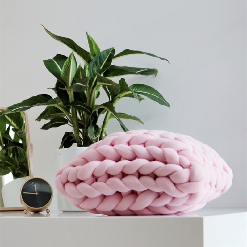 Square Chunky Wool Pillow Handmade Knitting Cushions INS Nordic Braided Cushion For Kids Room Decoration Sofa Bed Throw Pillows