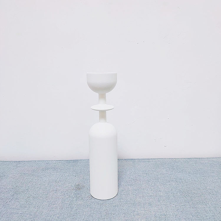 White Black Wooden Candle Holder Nice Minimalist Geometric Beech Shaped Candle Art Decoration Candle Seat