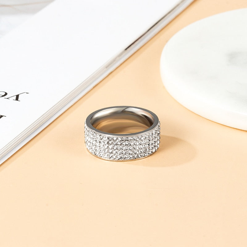 Vintage Fashion Rings for Women Crystal Design Rings AAA White Zircon Cubic Punk Rings Silver Color 2021 Trend Weddings Jewelry