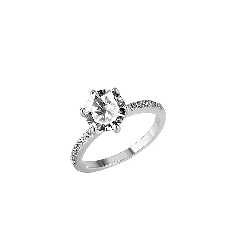 Vintage Fashion Rings for Women Crystal Design Rings AAA White Zircon Cubic Punk Rings Silver Color 2021 Trend Weddings Jewelry