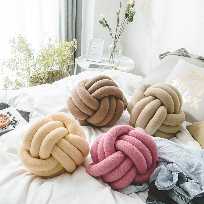 REGINA DIY Knot Pillow Ball Creative Oversize Bedroom Decoration Pet Toy Cute Soft Living Room Decorative Sofa Cushion Pillows