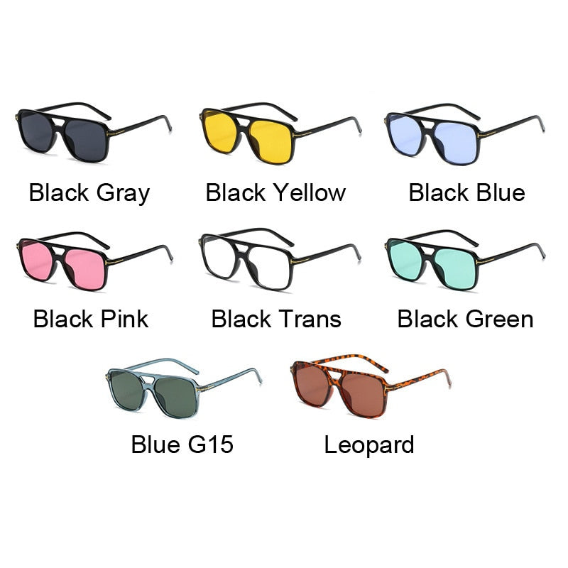 Vintage Square Sunglasses Women Retro Brand Mirror Sun Glasses Female Black Yellow Fashion Candy Colors Oculos De Sol Feminino