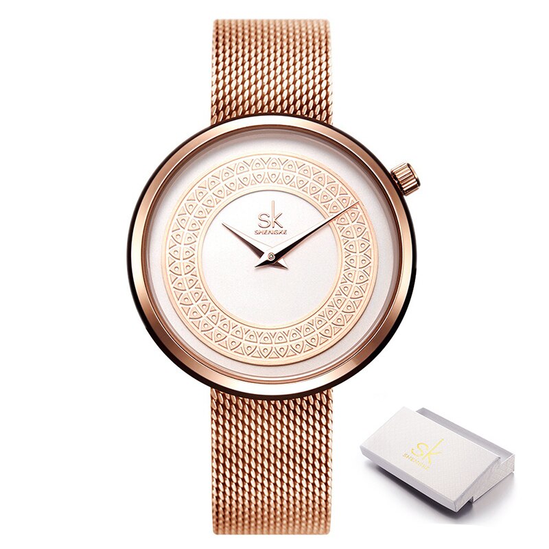 Shengke Women Watches Characteristic Texture Fashion Casual Quartz Female Watches Bayan Kol Saati Wristwatches Reloj Mujer 2019