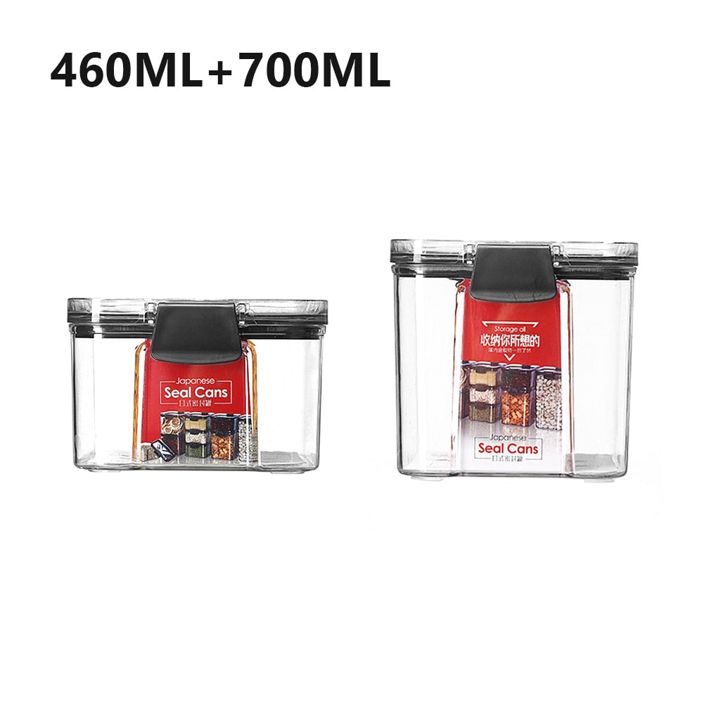Storage Container Plastic Transparent Box Multigrain Cereal Containers Airtight Pantry Pasta Kitchen With Lid Food Sealed Cans