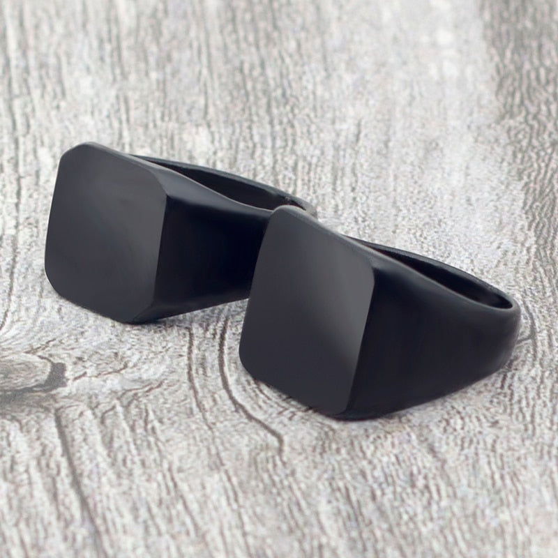 2020 Fashion Simple Style Black Square Ring Classic Ring Wedding Engagement Jewelry