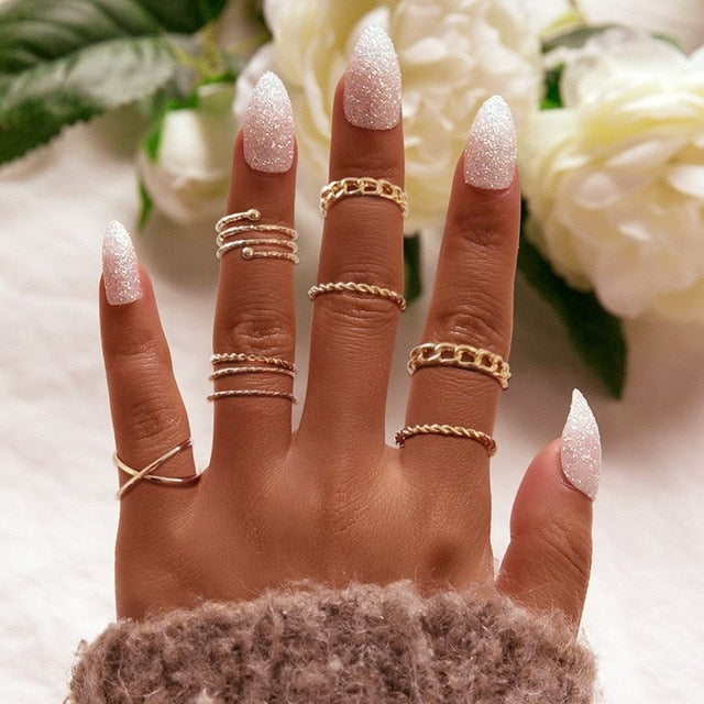 2022 women ring set bague femme matching rings bohemian fashion jewelry schmuck finger accesorios mujer couple gift wholesale