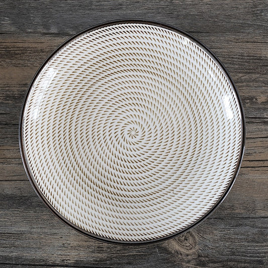 Japanese Traditional Style Ceramic Dinner Plates Porcelain Dishes Saucer plate Sushi plate Rice Noddle Dinnerware