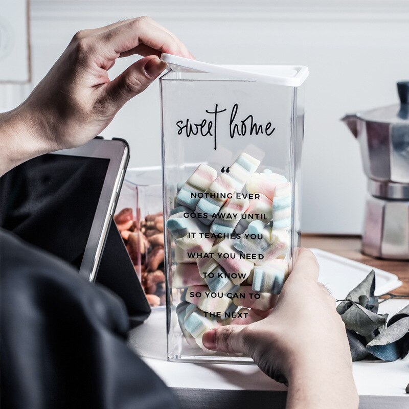 Plastic Food Storage Box Northern Snacks Nuts With Lid Container Refrigerator Plastic Freshness Sealed Box Rice Cosmetics Jar