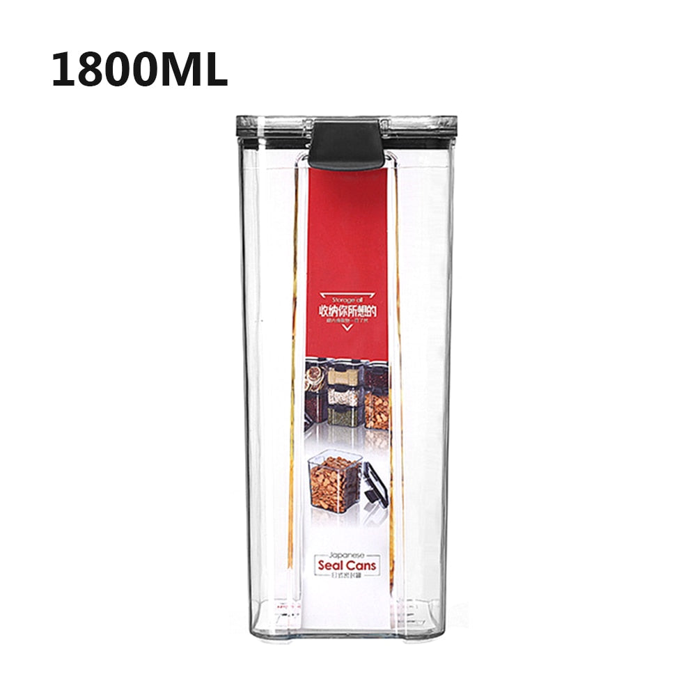 Storage Container Plastic Transparent Box Multigrain Cereal Containers Airtight Pantry Pasta Kitchen With Lid Food Sealed Cans