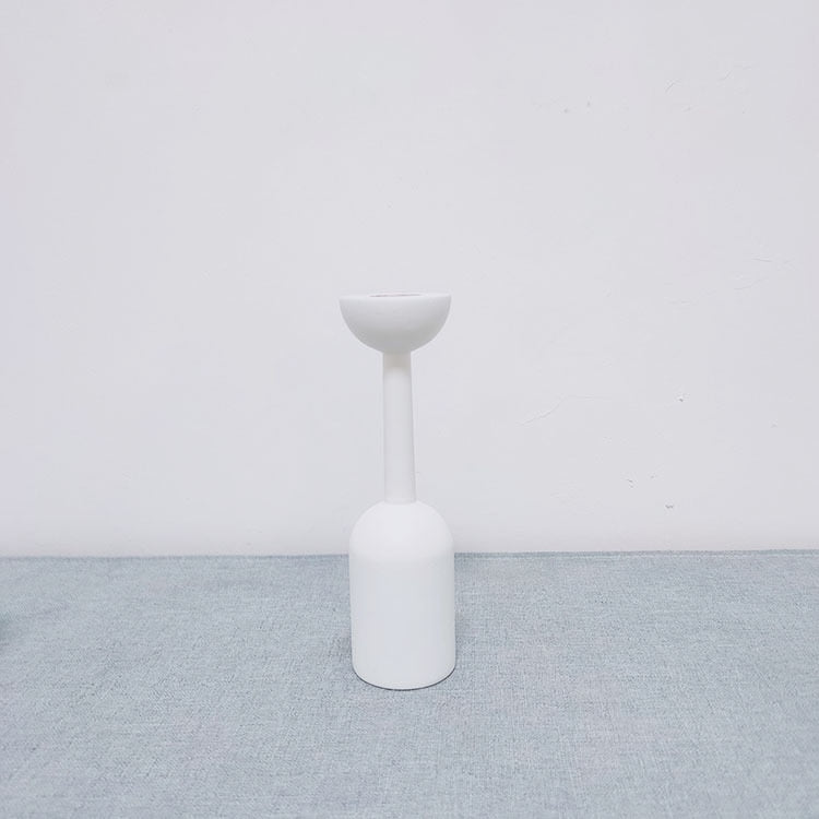 White Black Wooden Candle Holder Nice Minimalist Geometric Beech Shaped Candle Art Decoration Candle Seat