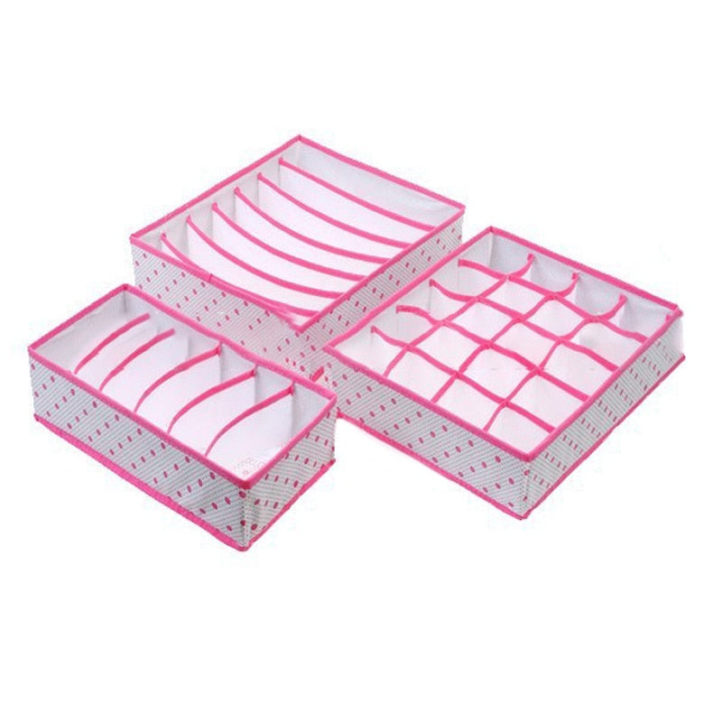 3PCS/SET Foldable Underwear Organizer Bra Tie Socks Clothes Storage Box Container Wardrobe Closet Organizer Drawer Dividers Case