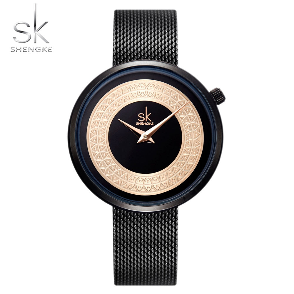 Shengke Women Watches Characteristic Texture Fashion Casual Quartz Female Watches Bayan Kol Saati Wristwatches Reloj Mujer 2019