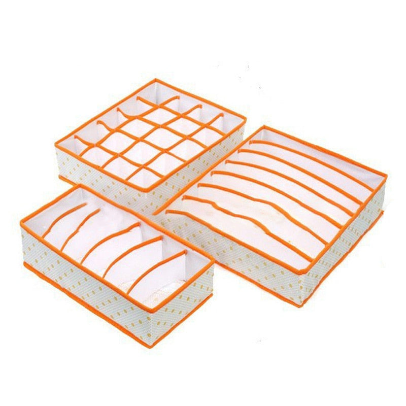3PCS/SET Foldable Underwear Organizer Bra Tie Socks Clothes Storage Box Container Wardrobe Closet Organizer Drawer Dividers Case