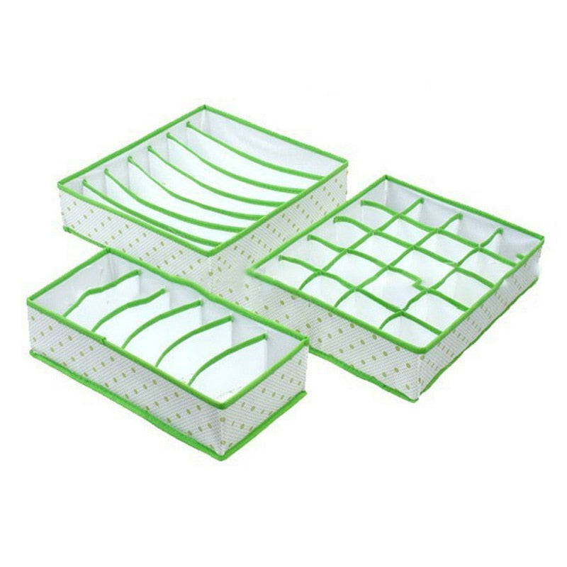 3PCS/SET Foldable Underwear Organizer Bra Tie Socks Clothes Storage Box Container Wardrobe Closet Organizer Drawer Dividers Case