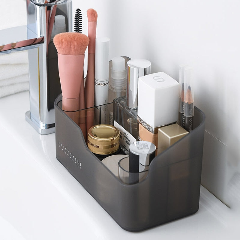 Plastic Makeup Organizer Bathroom Storage Box Cosmetic Organiser Office Desktop Make Up Jewelry Storage Box Sundries Container