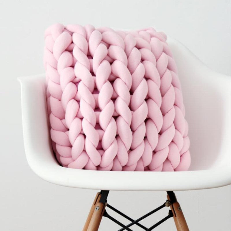Square Chunky Wool Pillow Handmade Knitting Cushions INS Nordic Braided Cushion For Kids Room Decoration Sofa Bed Throw Pillows