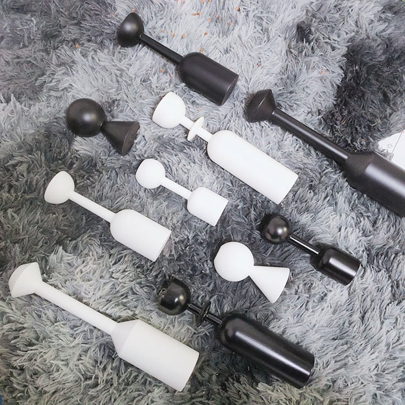 White Black Wooden Candle Holder Nice Minimalist Geometric Beech Shaped Candle Art Decoration Candle Seat