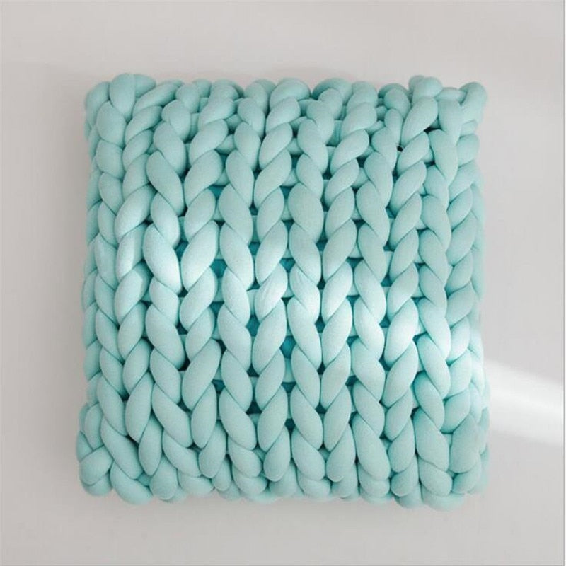 Square Chunky Wool Pillow Handmade Knitting Cushions INS Nordic Braided Cushion For Kids Room Decoration Sofa Bed Throw Pillows