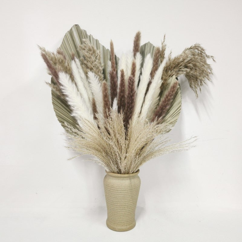 15Pcs Dried Reed Flower Arrangement Natural Pampas Grass For Modern Home Decoration Party Backdrops Wedding Supplies