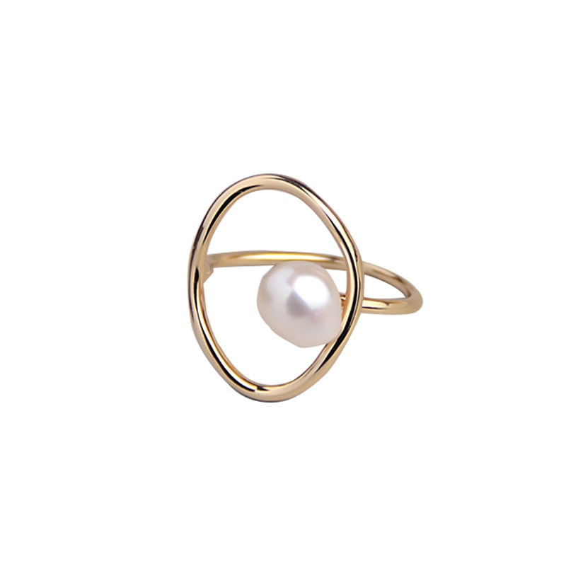 Silvology Natural Freshwater Pearl Rings Original 925 Sterling Silver Irregular Winding Pearl Rings for Women Jewelry Designers