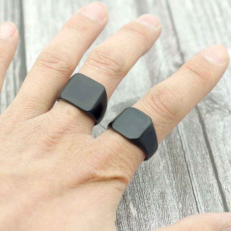 2020 Fashion Simple Style Black Square Ring Classic Ring Wedding Engagement Jewelry