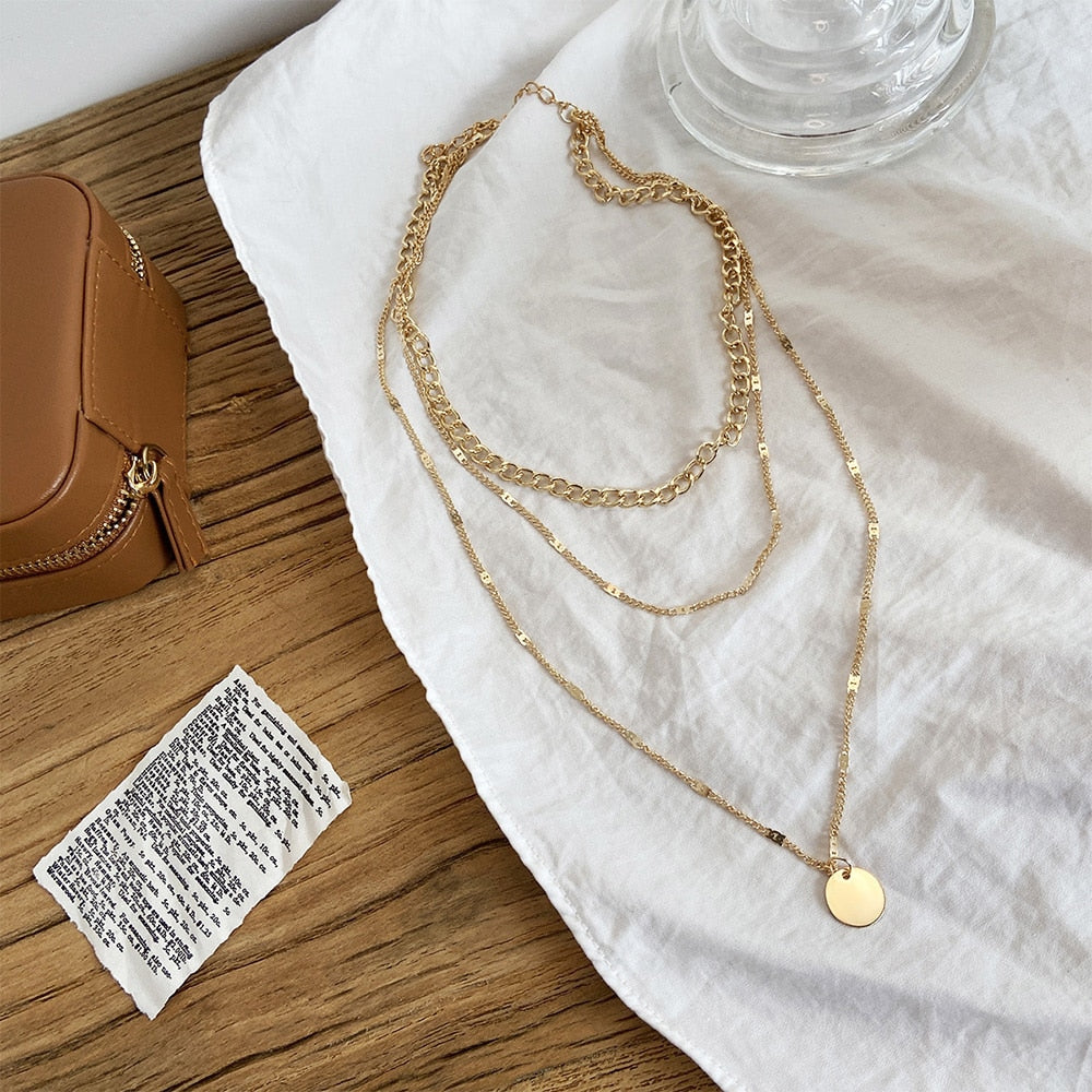 Vintage Necklace on Neck Gold Chain Women's Jewelry Layered Accessories for Girls Clothing Aesthetic Gifts Fashion Pendant 2022