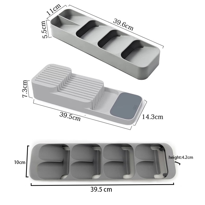 YOMDID Cutlery Storage Tray Spice Holder Tableware Organizer Spoon Fork Storage Box Plastic Container plateau Knife Block Holder