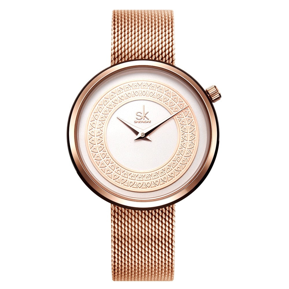 Shengke Women Watches Characteristic Texture Fashion Casual Quartz Female Watches Bayan Kol Saati Wristwatches Reloj Mujer 2019