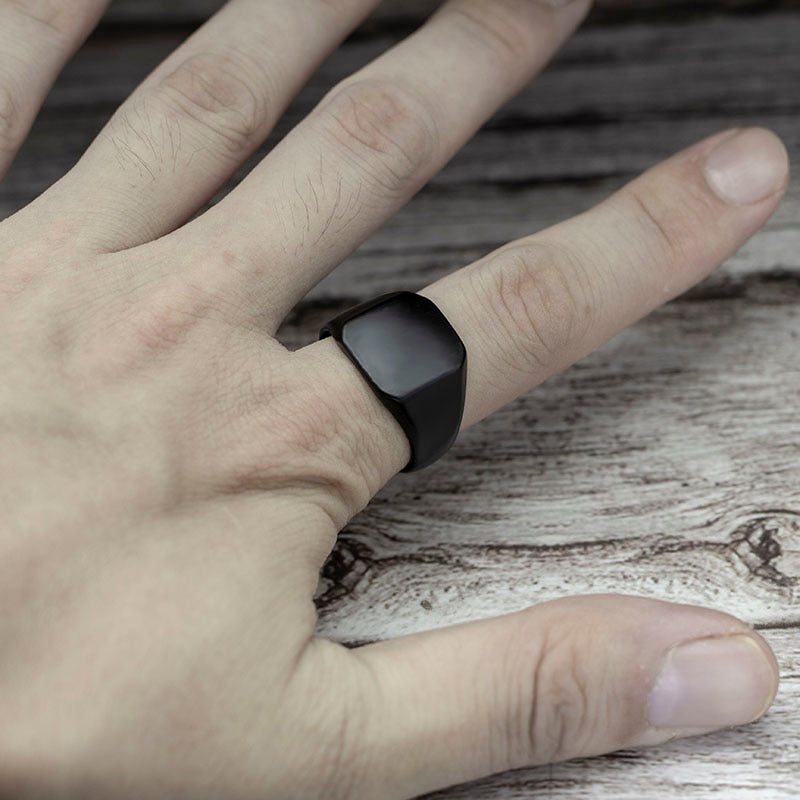 2020 Fashion Simple Style Black Square Ring Classic Ring Wedding Engagement Jewelry