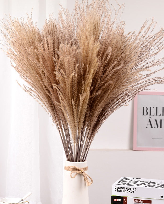 15Pcs Dried Reed Flower Arrangement Natural Pampas Grass For Modern Home Decoration Party Backdrops Wedding Supplies