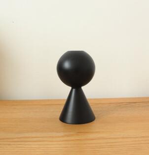 White Black Wooden Candle Holder Nice Minimalist Geometric Beech Shaped Candle Art Decoration Candle Seat