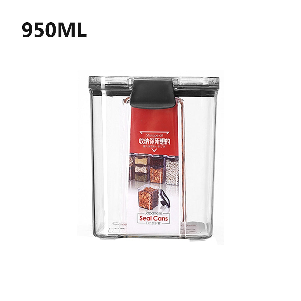 Storage Container Plastic Transparent Box Multigrain Cereal Containers Airtight Pantry Pasta Kitchen With Lid Food Sealed Cans