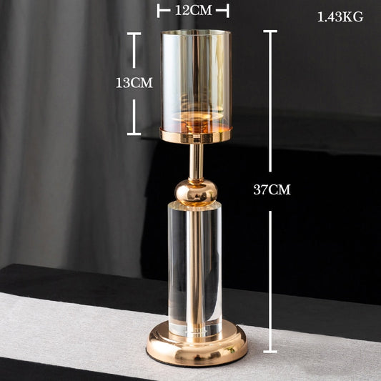 Nodic Home Decor Candle Holders Glass Metal Candlesticks Wedding Decoration Salon Candles Container Modern Home Decoration