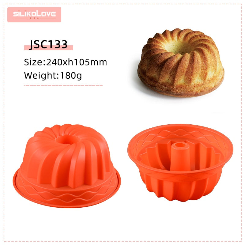 SILIKOLOVE Silicone Cake Mold Silicon Bakeware Baking Dishes Pastry Bakeware 3D Round Silicone Cake Mold
