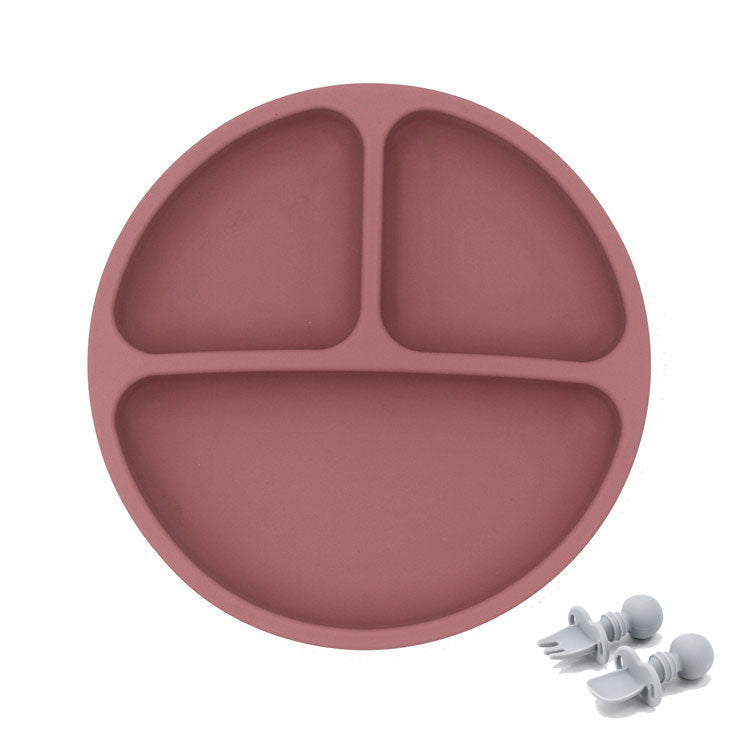 Baby Bowls Plates Spoons Safe Silicone Dining Plates Solid Cute Cartoon Children's Dishes Training Tableware Kids Feeding Bowls