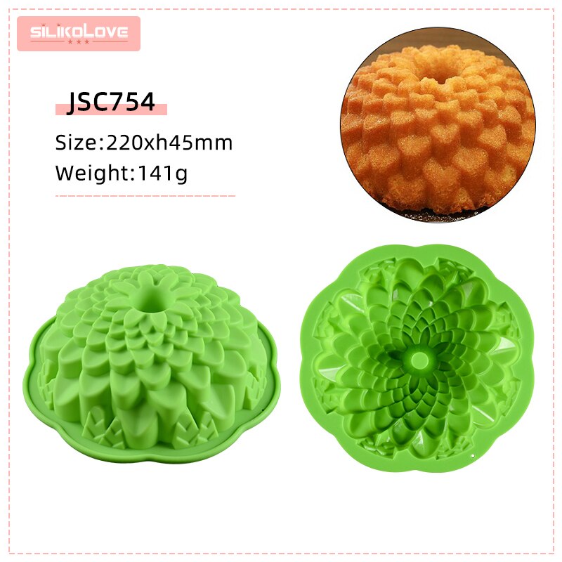 SILIKOLOVE Silicone Cake Mold Silicon Bakeware Baking Dishes Pastry Bakeware 3D Round Silicone Cake Mold