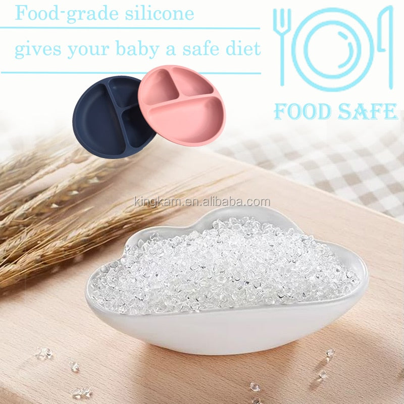 Baby Bowls Plates Spoons Safe Silicone Dining Plates Solid Cute Cartoon Children's Dishes Training Tableware Kids Feeding Bowls