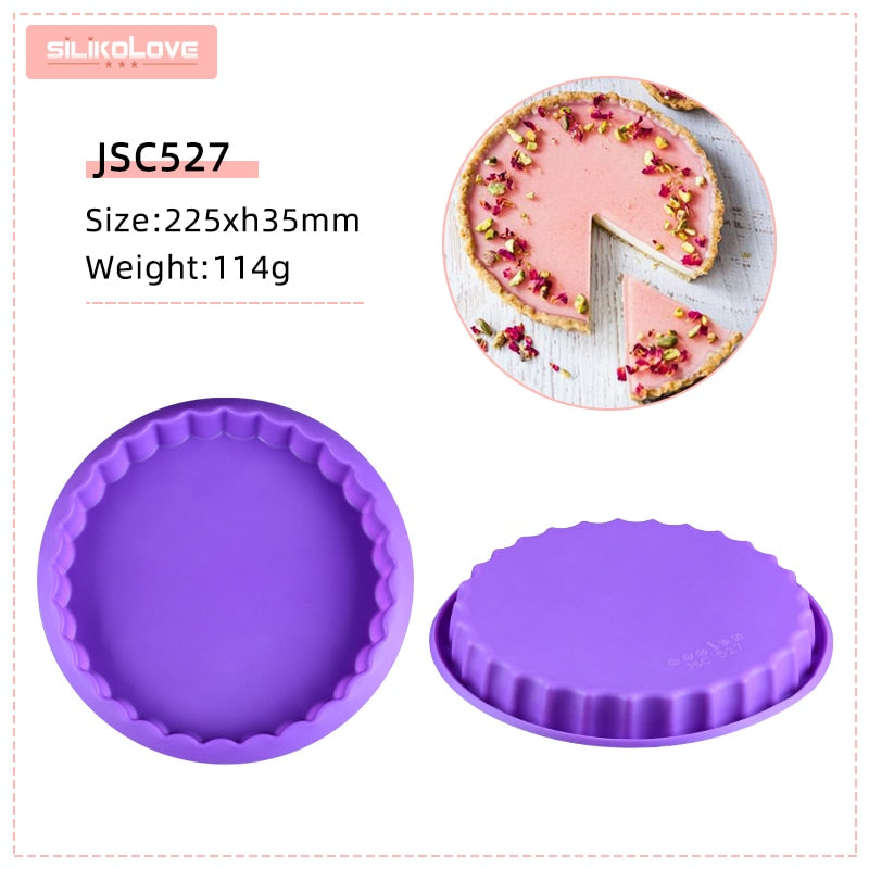 SILIKOLOVE Silicone Cake Mold Silicon Bakeware Baking Dishes Pastry Bakeware 3D Round Silicone Cake Mold