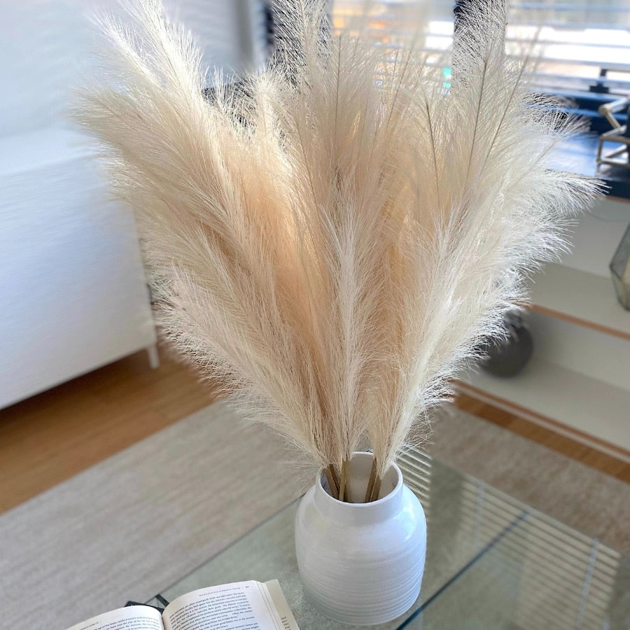 1Pcs 45cm Artificial Pampas Grass Bouquet Wedding Party Home Aesthetic Room Decor Decoration Plant Simulation Fake Flower Reed