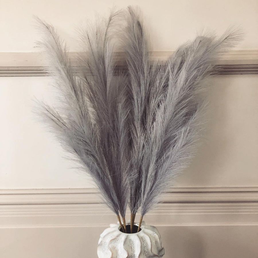 1Pcs 45cm Artificial Pampas Grass Bouquet Wedding Party Home Aesthetic Room Decor Decoration Plant Simulation Fake Flower Reed