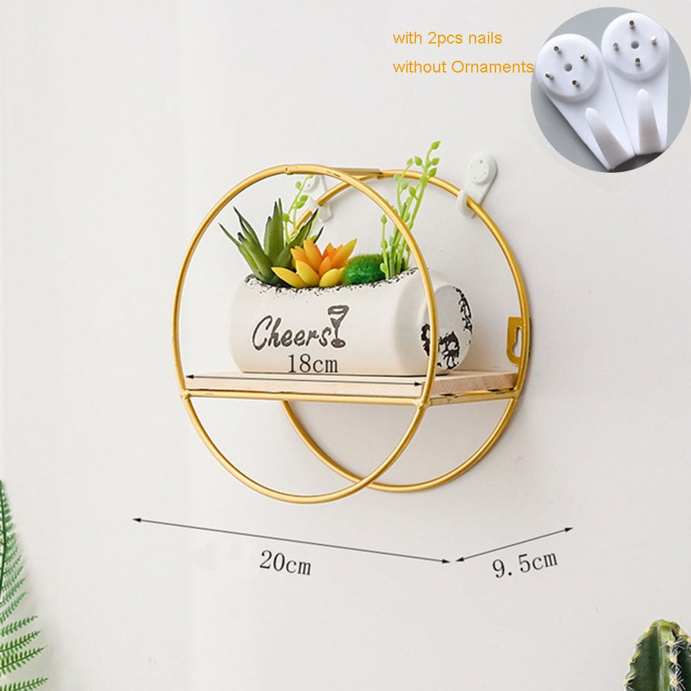 Wooden Iron Wall Shelf Wall Mounted Storage Rack Organization for Kitchen Bedroom Home Decor Kid Room DIY Wall Decoration Holder