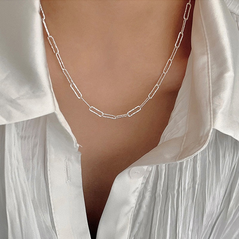 2021 Popular Silver Colour Sparkling Clavicle Chain Choker Necklace Collar For Women Fine Jewelry Wedding Party Birthday Gift