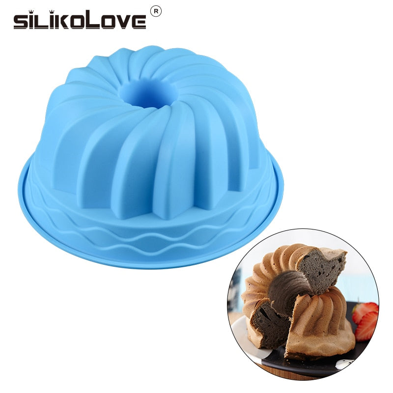 SILIKOLOVE Silicone Cake Mold Silicon Bakeware Baking Dishes Pastry Bakeware 3D Round Silicone Cake Mold
